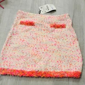 NWT Zara tweed skirt in vibrant colors size Small